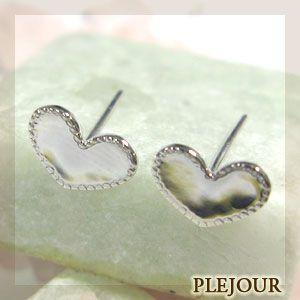 ハート:18金 :ピアス:キャッチ付｜plejour