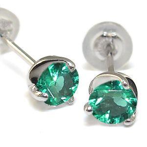 一粒 エメラルド ピアス メンズ シンプル エメラルドピアス 18金
