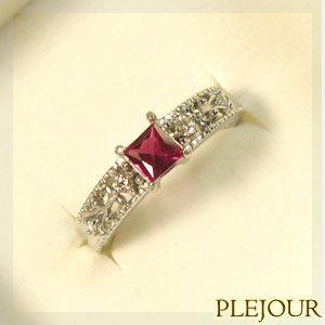 プラチナ ルビー アンティーク Ｐｔ900 リング クリスマス ポイント消化