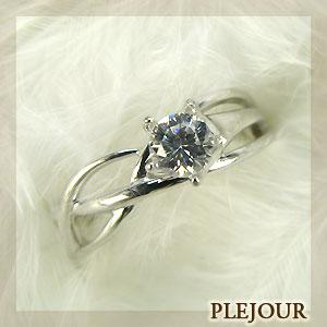 ダイヤモンド リングK18星ライン指輪｜plejour