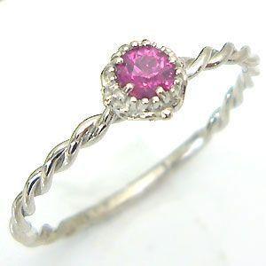 ルビー プラチナ リング 一粒ピンキーリング シンプル指輪 クリスマス ポイント消化