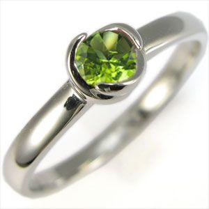 【逸品】 ペリドット リング プラチナ 婚約指輪 エンゲージ シンプル 安い ペリドット