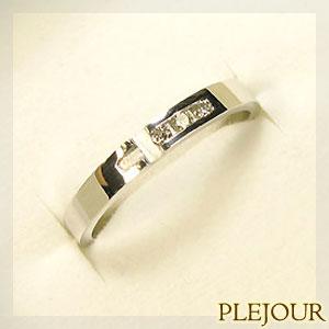 K18WGダイヤモンドクロスリング指輪