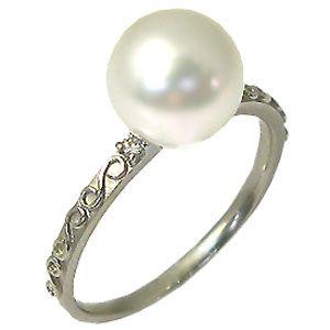 パールリング あこや本真珠 指輪 プラチナ ピンキーリング 真珠指輪 クリスマス ポイント消化