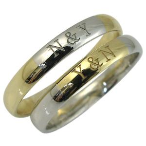 イニシャル コンビ 結婚指輪 2本セット プレジュール Mpr 0181 K 2 Plejour マリッジリング プラチナ プラチナ 18金 18金 2本セット