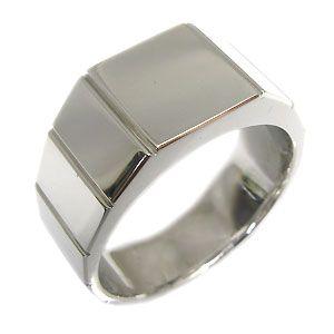 地金 18金 印台 リング メンズ 指輪