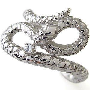 プラチナ 蛇 スネーク 指輪 ダイヤモンド リング クリスマス ポイント消化