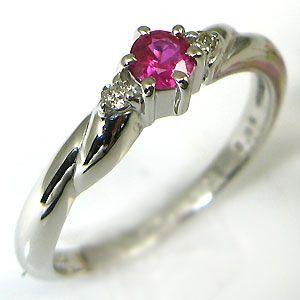 ルビー 指輪 プラチナ シンプル 一粒 リング クリスマス ポイント消化