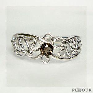 スモーキークォーツ リングK18WGクロ指輪 : PLEJOUR (プレジュール  