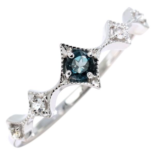 K10WG アンティーク ロンドンブルートパーズ リング