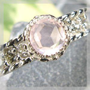 ローズクウォーツ&ダイヤK18 指輪