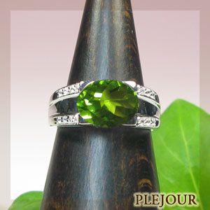 k18ゴールド ペリドットリング ダイヤモンド 指輪 :RDK-0002-peridot