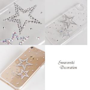 スマホケース スワロフスキー ハート 星 デコ...の詳細画像4