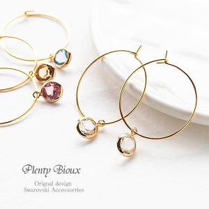 SWAROVSKI（スワロフスキー） イヤリング フープ 八角形スクリスタル