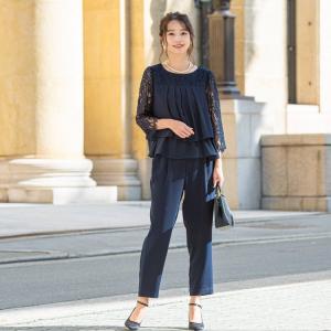 セレモニースーツ パンツスーツ / レーススリーブパンツドレス