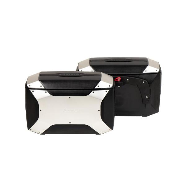 ヘプコ&amp;ベッカー サイドケース Xコア C-Bowサイドキャリア用 左右セット ブラック/シルバー ...