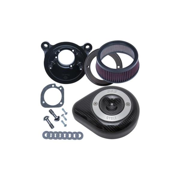 S&amp;S (エスアンドエスサイクル) ステルス エアクリーナーキット カーボンティアドロップ ツインカ...