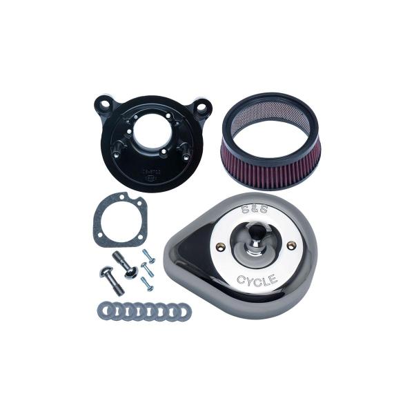 S&amp;S (エスアンドエスサイクル) ステルス エアクリーナーキット ティアドロップ クローム ツイン...