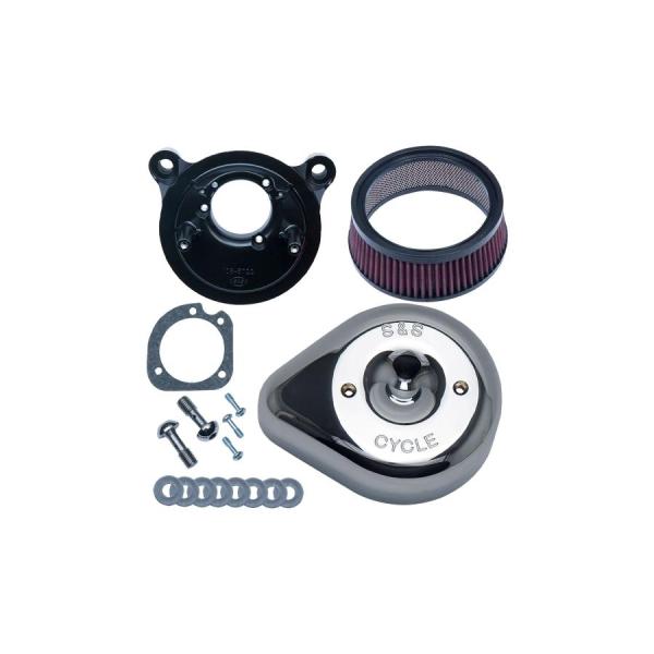 S&amp;S (エスアンドエスサイクル) ステルス エアクリーナーキット ティアドロップ クローム ツイン...