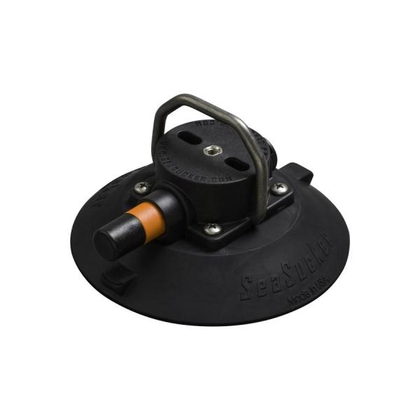 6インチ シーサッカー真空マウント 単体 フラットトップDリング ブラック 17004