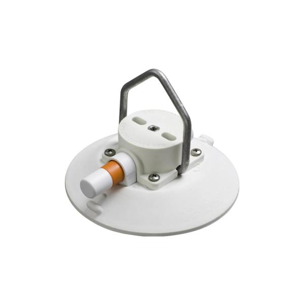 6インチ シーサッカー真空マウント 単体 とがり先Dリング ホワイト 17007