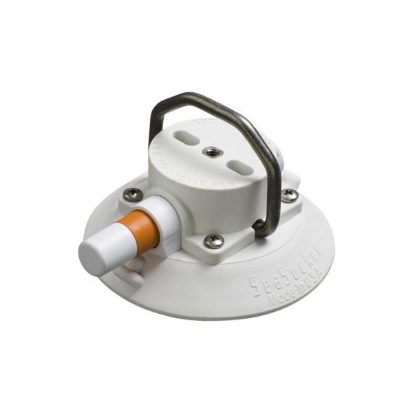 4.5インチ シーサッカー真空マウント 単体 フラットトップDリング ホワイト 17009