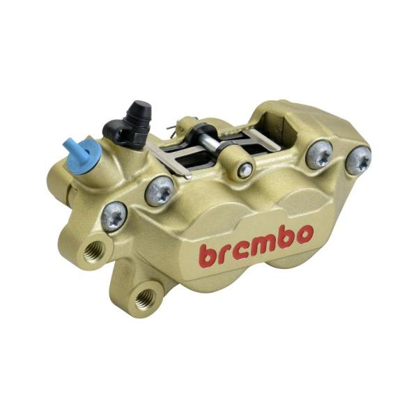 brembo(ブレンボ) Axial 4Pキャリパー ゴールド キャスト 左用40mmピッチ/赤ロゴ