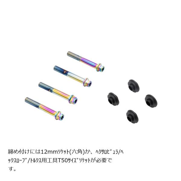 プロトブレンボ オフセットカラーマウントボルトセット 適合キャリパーB フランジ六角 チタン色 TR...