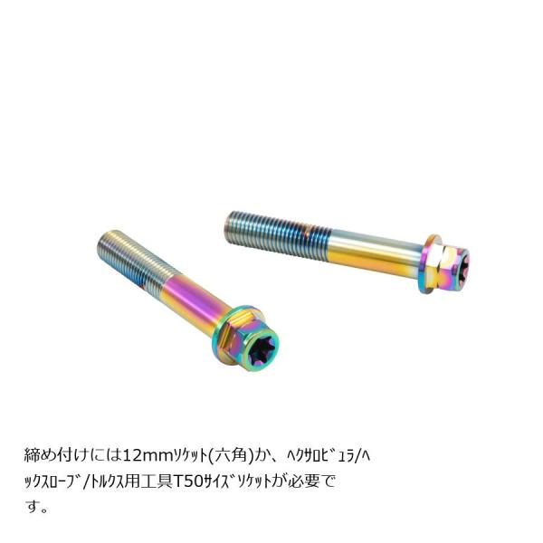 プロトブレンボ ステンレスキャリパーマウントボルト チタン色 60mm フランジ六角 M10/P1....
