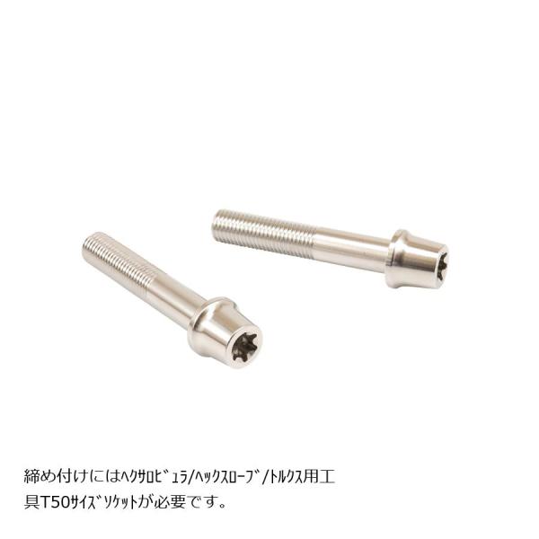 プロトブレンボ ステンレスキャリパーマウントボルト ポリッシュ 55mm テーパーキャップ M10/...