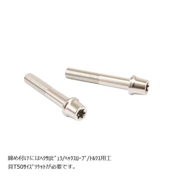 プロトブレンボ ステンレスキャリパーマウントボルト ポリッシュ 60mm テーパーキャップ M10/...