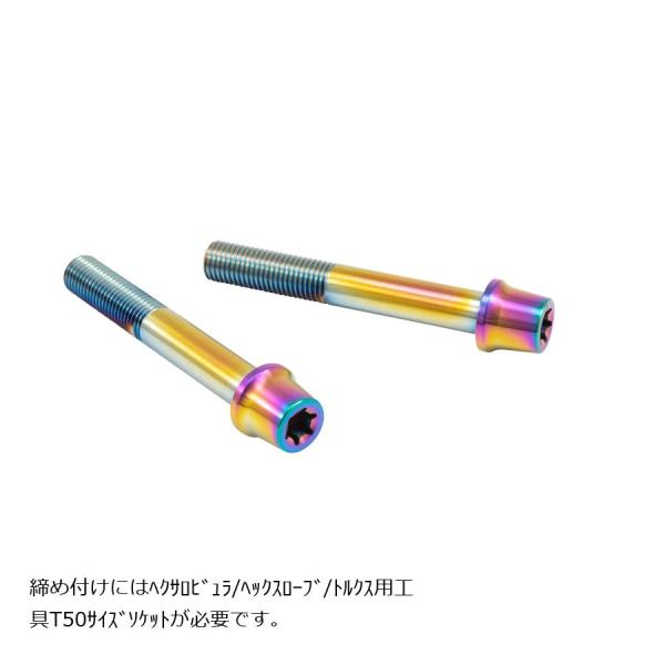 プロトブレンボ ステンレスキャリパーマウントボルト チタン色 70mm テーパーキャップ M10/P...