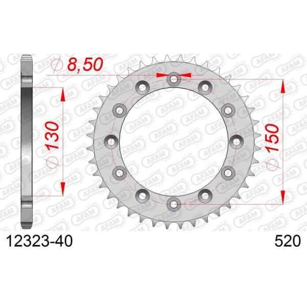 AFAM (アファム) リアスチールスプロケット 520-40 WR250F R X YZ250 F...