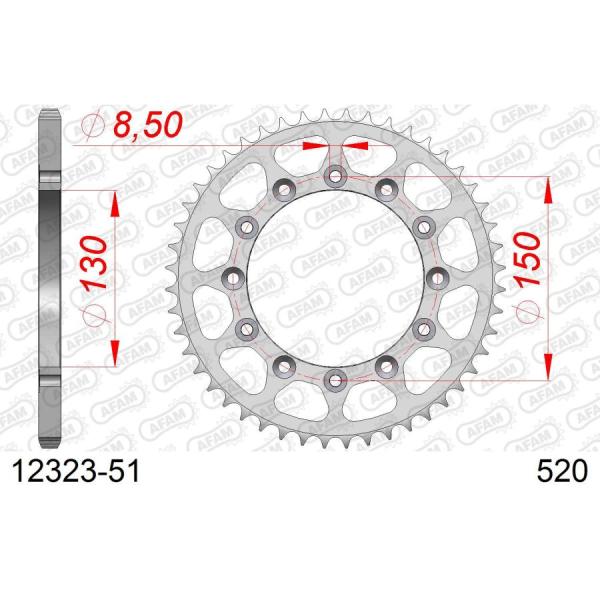 AFAM (アファム) リアスチールスプロケット 520-51 WR250F R X YZ250 F...