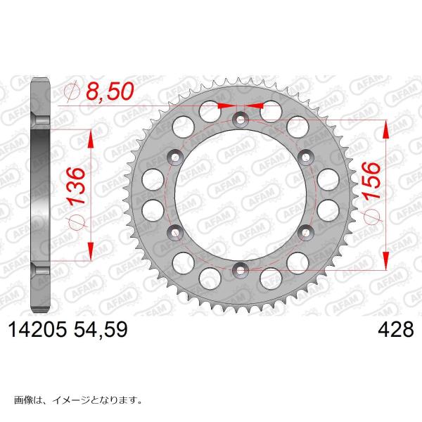 アファム Rスチールスプロケット 428-54 HUSQVARNA SMR125 11-13/SMS...