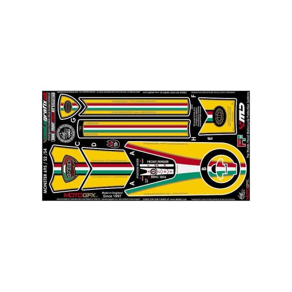モトグラフィックス ボディパッド タンク/フロント/リア MONSTER 695S2/S4 MT-D...