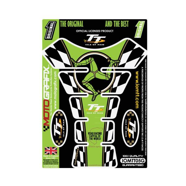 モトグラフィックス タンクパッド グリーン Official TT Races MT-IOMTT05...