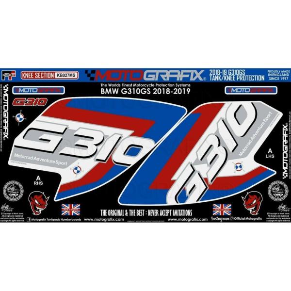 モトグラフィックス ボディパッド KNEE BMW G310GS 18-19 MT-KB027MS