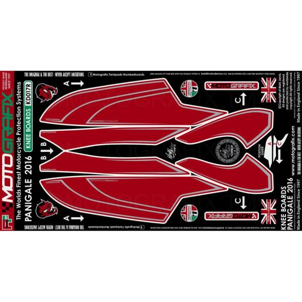 モトグラフィックス ボディパッド KNEE PANIGALE 959/1299/S MT-KD017...