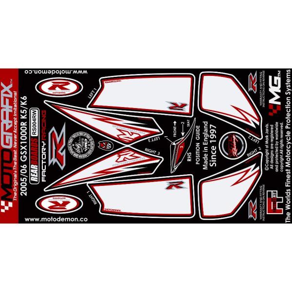 モトグラフィックス ボディパッド REAR GSX-R1000 K5/K6(04-06 MT-RS0...