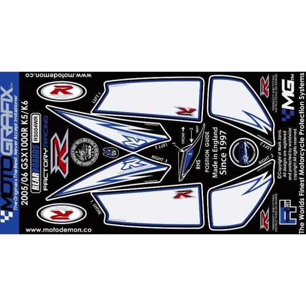 モトグラフィックス ボディパッド REAR GSX-R1000 K5/K6(04-06 MT-RS0...