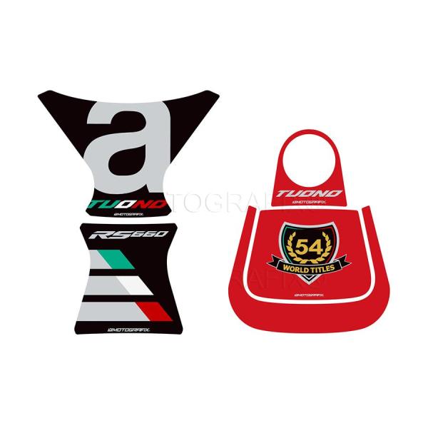 モトグラフィックス タンクパッド ブラック/シルバー APRILIA RS660 Tuono 22 ...