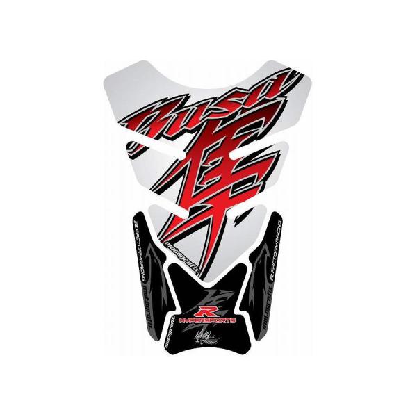 モトグラフィックス タンクパッド シルバー/ホワイト GSX1300R隼 MT-TS019SW