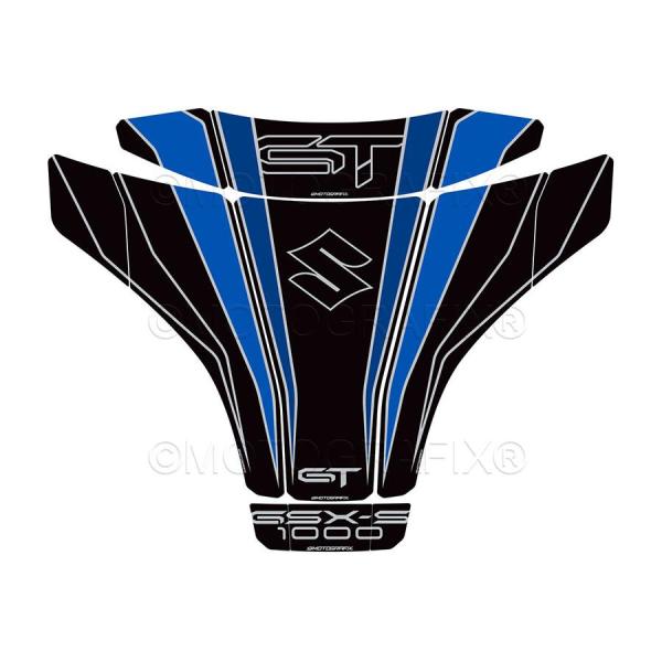 モトグラフィックス タンクパッド ブラック/ブルー GSX-S1000GT MT-TS039KBB