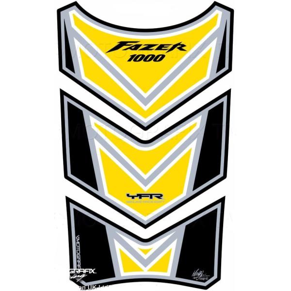モトグラフィックス タンクパッド ブラック/イエロー FAZER1000 MT-TY028KY
