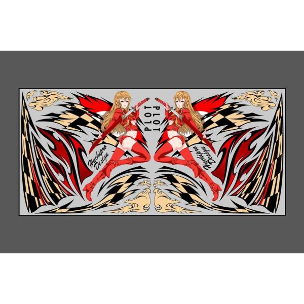 Plot (プロト) デカール 刀ガール レッド L 汎用 レッド Lサイズ