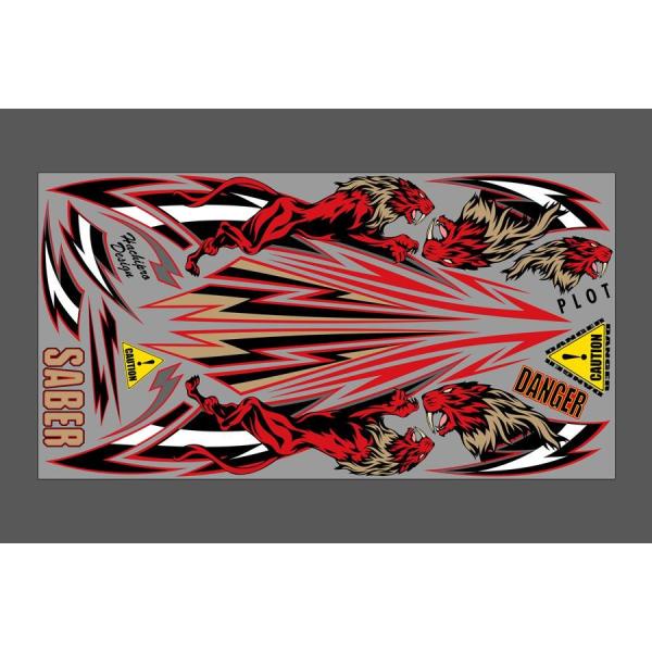 Plot (プロト) デカール SABER R&amp;G (アールアンドジー) M 汎用 レッド＆ゴールド...