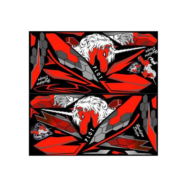 Plot (プロト) デカールキットユニコーンBブラック＆レッド YZF-R3/R25