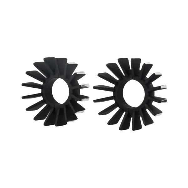 Motone(モートーン) エキゾーストクランプ FI車用 フィン アルミ ブラック/ポリッシュ 空...