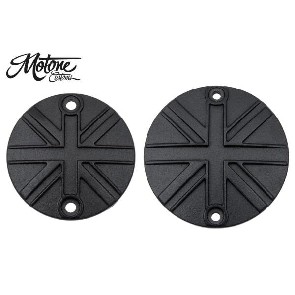 Motone(モートーン) エンジンバッジセット ユニオンジャック ブラック T100/T120 S...